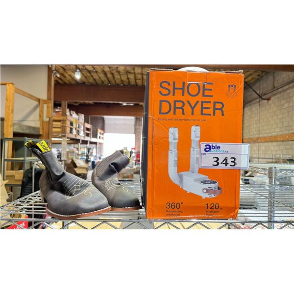 SHOE DRYER/DEODORIZER & SIZE 40 COWBOY BOOTS