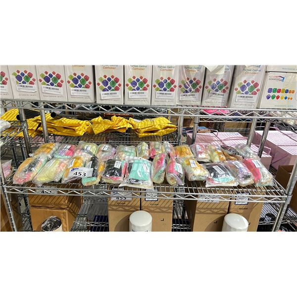 SHELF OF ASSORTED BABY HEAD WRAPS