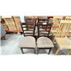 Image 1 : FOUR DARK WOODEN UPHOLSTERED DINING CHAIRS