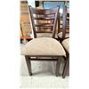 Image 2 : FOUR DARK WOODEN UPHOLSTERED DINING CHAIRS