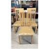 Image 1 : 3 LIGHT WOODEN PADDED DINING CHAIRS
