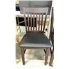 Image 2 : TWO DARK WOODEN PADDED DINING CHAIRS