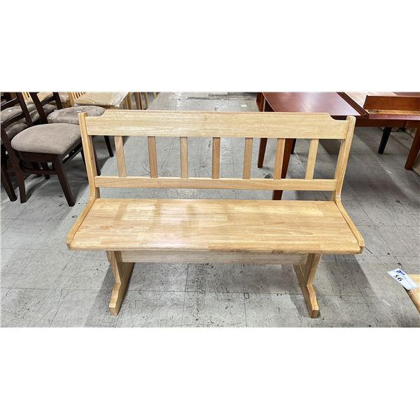 *DISPLAY* LIGHT WOODEN BENCH - 48 W X 16 D X 33 H