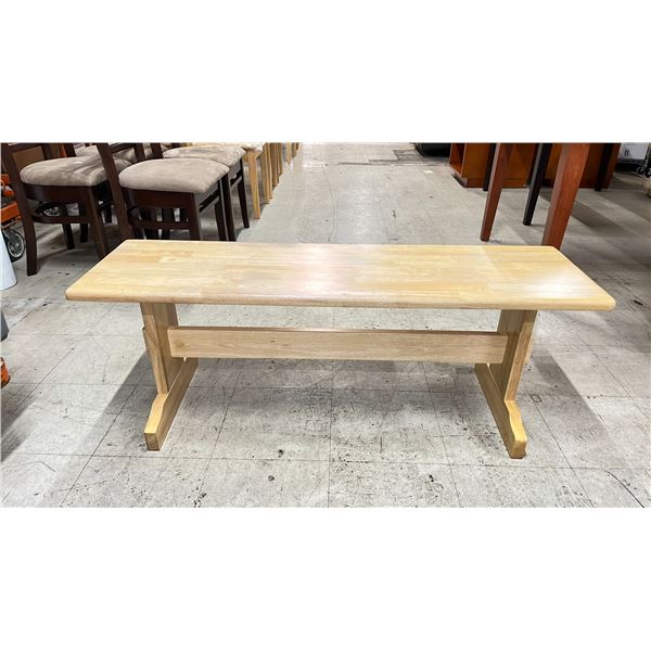 *DISPLAY* LIGHT WOODEN BENCH - 48"W X 14"D X 17.5"H
