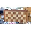 Image 2 : FOLDING WOODEN CHESS BOARD WITH CHESS PIECE STORAGE INSIDE