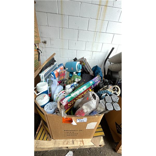 PALLET OF HOME GOODS - COLEMAN DRINK DISPENSERS, CAMPING CHAIRS, BEDSIDE TABLE, DINING CANOPY,