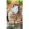 Image 1 : PALLET OF HOME GOODS - WOOD MAPLE LEAFS, EASY PEASY LEMON SQUEEZY TOWELS, RED BAGS, BATH SALTS,