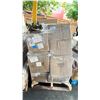 Image 1 : PALLET OF HOME GOODS - CANDLE HOLDERS, ASSORTED WREATHS, LARGE BOTTLE BRUSH TREES, SMALL + MEDIUM