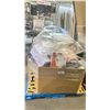 Image 1 : PALLET OF CERAMIC CANISTER SET, CAST IRON DUTCH OVEN, SALT/PEPPER SHAKERS, WASTE RECEPTACLE, BRITA,