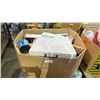 Image 1 : PALLET OF HOME GOODS - 5 TIER BOOKSHELF, TV STAND, FOLDING TABLE, TV TABLES, AIR MATTRESS & MORE