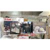 Image 1 : SHELF OF ASSORTED KITCHEN WARE: WINE GLASS SET, 20 PC FLATWARE SET, 12 PC DINNERWARE SET & MORE