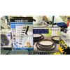Image 2 : SHELF OF KITCHEN ITEMS: WATER FILTER, DINNERWARE SETS, POTS, PANS & MORE