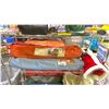 Image 1 : CAMP COT IN BAG, (2) CAMP CHAIRS IN BAGS & APPROX. 2' TALL SANTA
