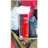 Image 2 : PALLET OF HOME GOODS - GOLDEN MIRROR, CONAIR BRUSH, LUNCH KITS, POTS, CHRISTMAS LIGHTS KNIFE BLOCK,