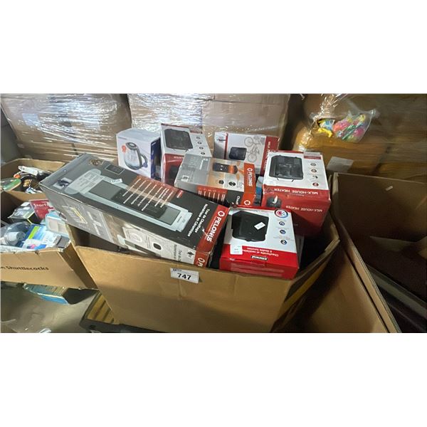 PALLET OF HOME GOODS - HEATERS, GLASS KETTLE, INDUCTION COOKTOP, HUMIDIFIERS, AIR FRYERS, SMALL