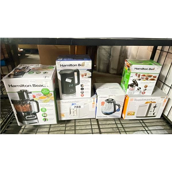 SMALL APPLIANCES INCLUDING - FOOD PROCESSOR, KETTLE, TOASTER, IMMERSION BLENDER & MORE