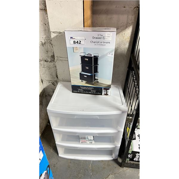 3 DRAWER ORGANIZER & 3 TIER DRAWER CART
