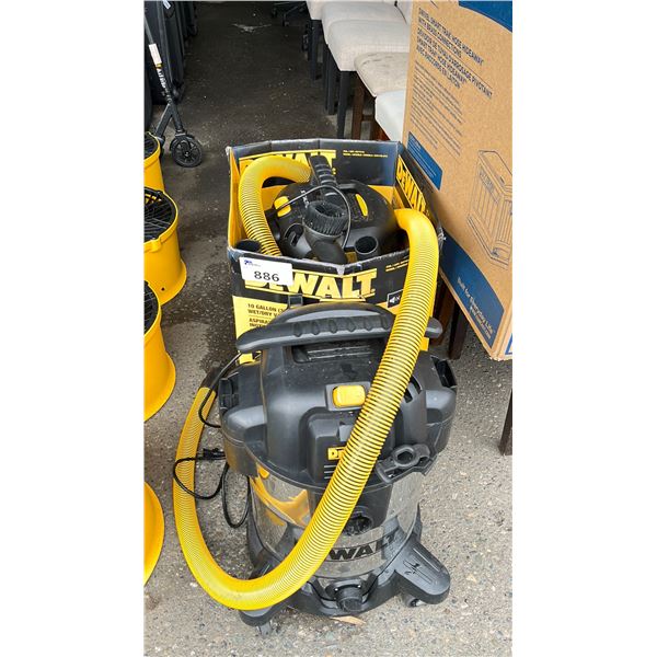 TWO DEWALT WET/DRY VACUUMS *WORKING CONDITION UNKNOWN/MAY BE MISSING PARTS AND OR PIECES*