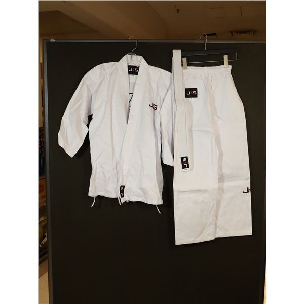 UNIFORME DE KARATÉ GR: 2/150 BLANC LOGO JKS