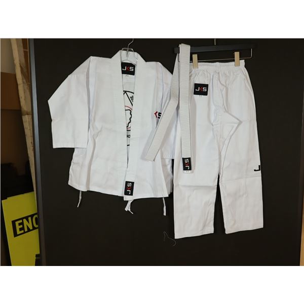 UNIFORME DE KARATÉ GR: 0/120 BLANC LOGO JKS