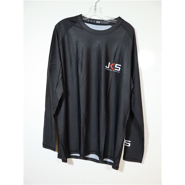 CHANDAIL À MANCHES LONGUES-HOMMES-NOIR 85% POLY-15% SPANDEX LOGO JKS / MMA GR 4XL
