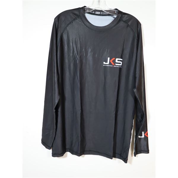 CHANDAIL À MANCHES LONGUES-HOMMES-NOIR 85% POLY-15% SPANDEX LOGO JKS / MMA GR 2XL