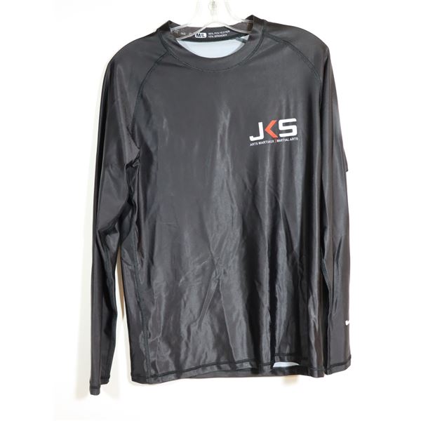 CHANDAIL À MANCHES LONGUES-FEMMES-NOIR 85% POLY-15% SPANDEX LOGO JKS / MMA GR L
