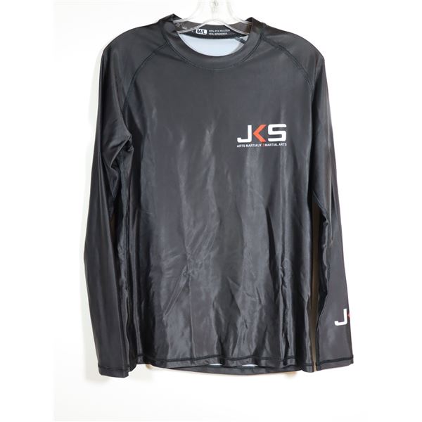 CHANDAIL À MANCHES LONGUES-FEMMES-NOIR 85% POLY-15% SPANDEX LOGO JKS / MMA GR L
