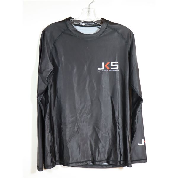 CHANDAIL À MANCHES LONGUES-FEMMES-NOIR 85% POLY-15% SPANDEX LOGO JKS / MMA GR L