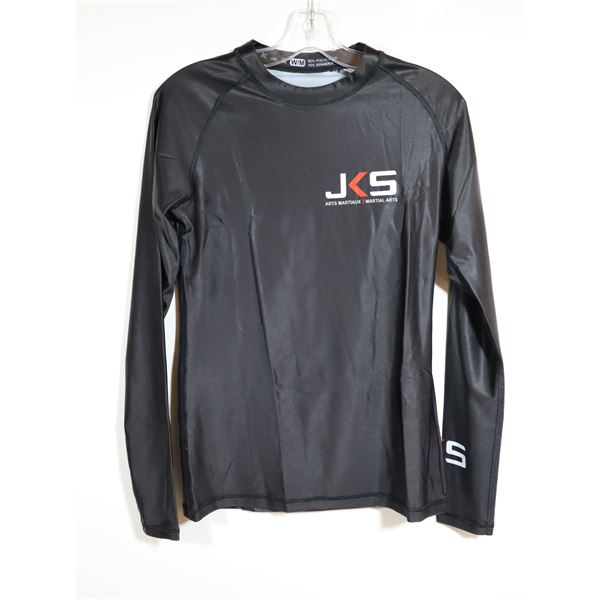 CHANDAIL À MANCHES LONGUES-FEMMES-NOIR 85% POLY-15% SPANDEX LOGO JKS / MMA GR M