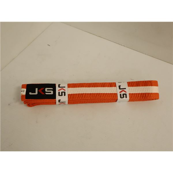 CEINTURE (KARATE GOJU IOGKF) LOGO JKS ORANGE JR GR 240CM
