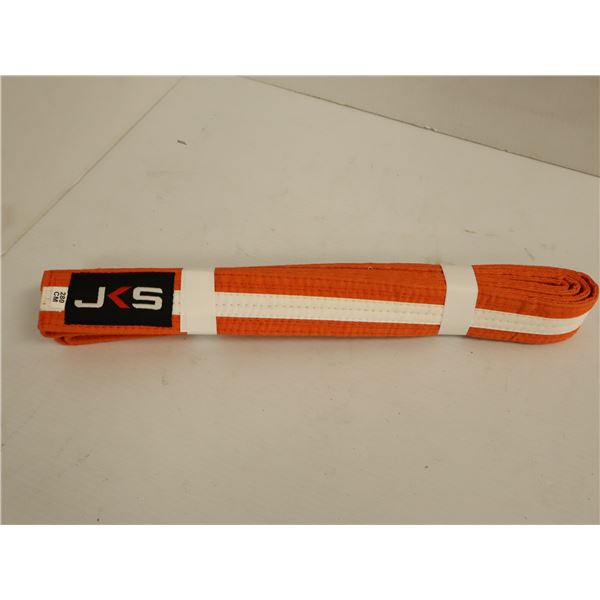 CEINTURE (KARATE GOJU IOGKF) LOGO JKS ORANGE JR GR 260CM