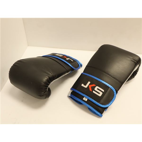PAIRE DE GANTS DE SPARRING LOGO JKS NOIR/ARGENT/BLEU GR XXL *NEUF*