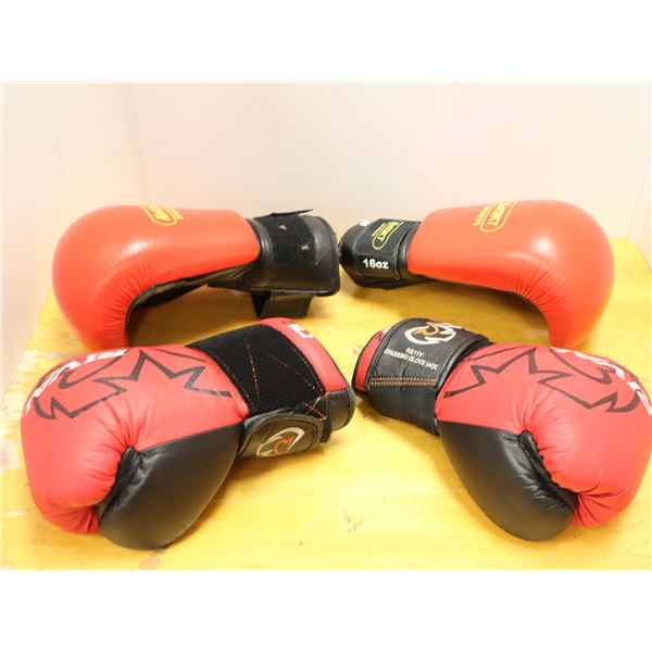 LOT: 2 PAIRE DE GANTS DE BOXE ROUGE/NOIR ASST