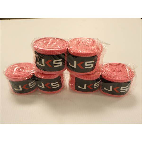 LOT: 6 BANDAGE POUR LES MAINS DU BOXEUR ROSE *NEUF*