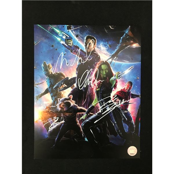 VIN DIESEL, CHRIS PRATT, DAVE BAUTISTA,BRADLEY COOPER SIGNED 8 X 10 (KB COA)