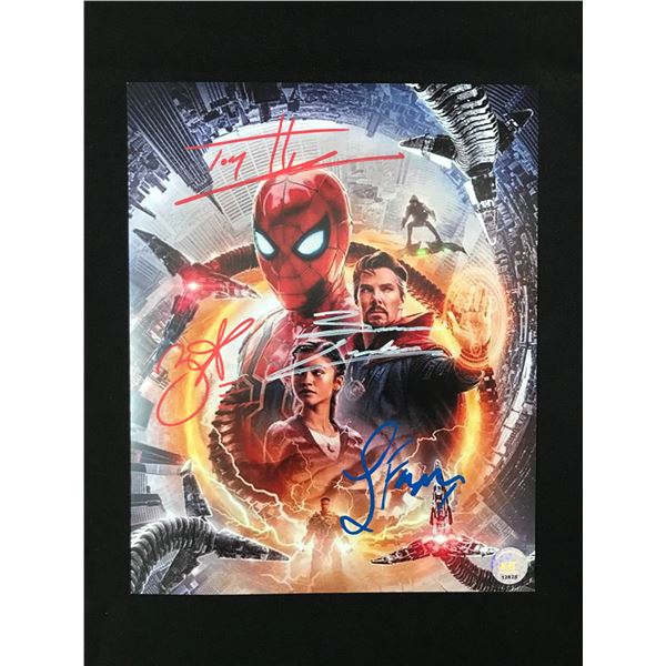 MULTI SIGNED SPIDERMAN 8X10 - HOLLAND, ZENDAYA, CUMBERBATCH - KB COA