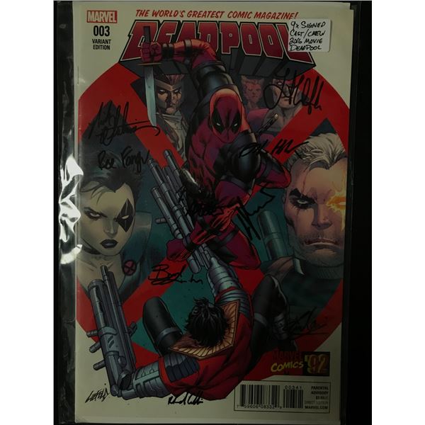 9 X SIGNED CAST AND CREW 2016 MOVIE DADPOOL COMIC