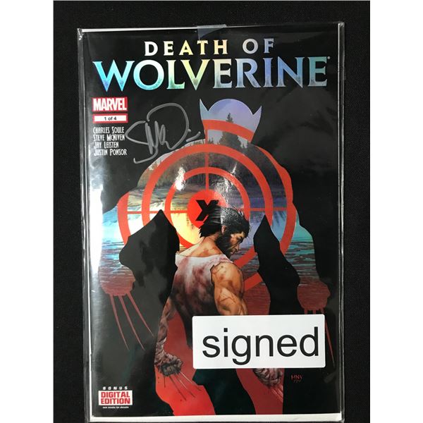 MARVEL COMICS NO.1 OF 4 DEATH OF WOLVERINE. (SIGNED)