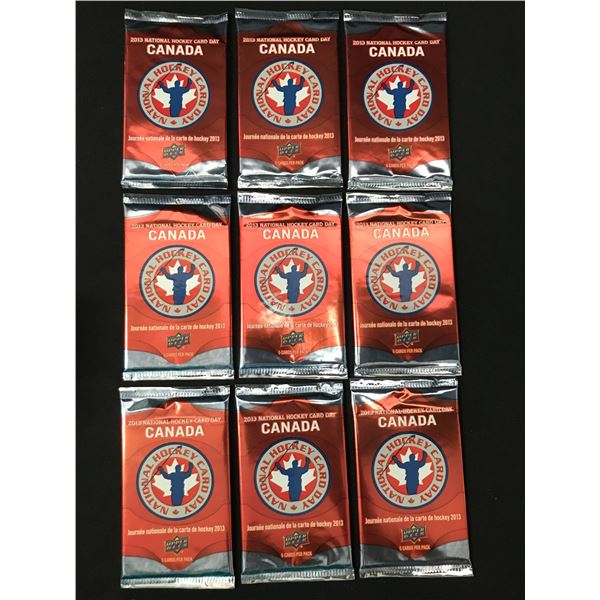 LOT OF 9 2013 NATIONAL HOCKEY CARD DAY SEALED PACKS