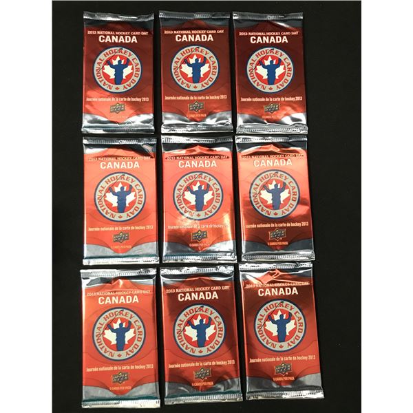 LOT OF 9 2013 NATIONAL HOCKEY CARD DAY SEALED PACKS
