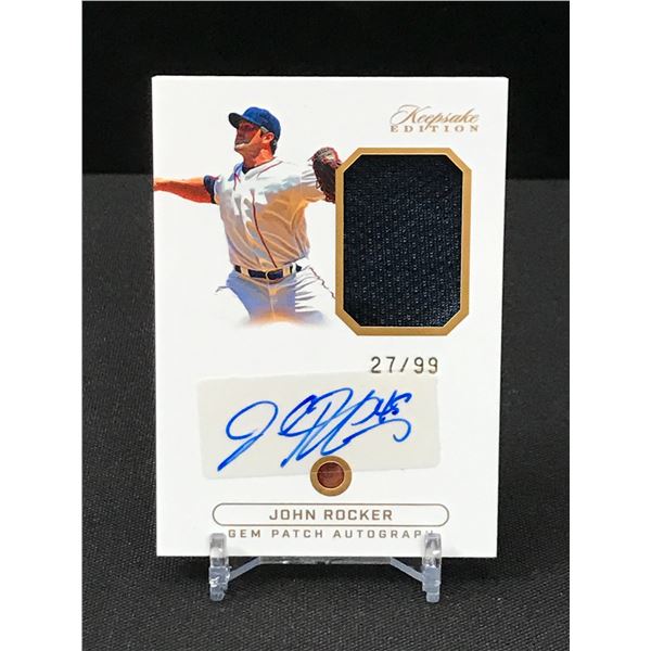 JOHN ROCKER SIGNED GEM PATCH AUTOGRAPH CARD 27/99