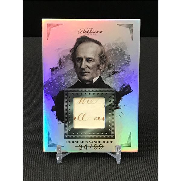 CORNELIUS VANDERBILT KEEPSAKE EDITION TRADING CARD WITH ORIGINAL WRITTEN WORDS 34/99