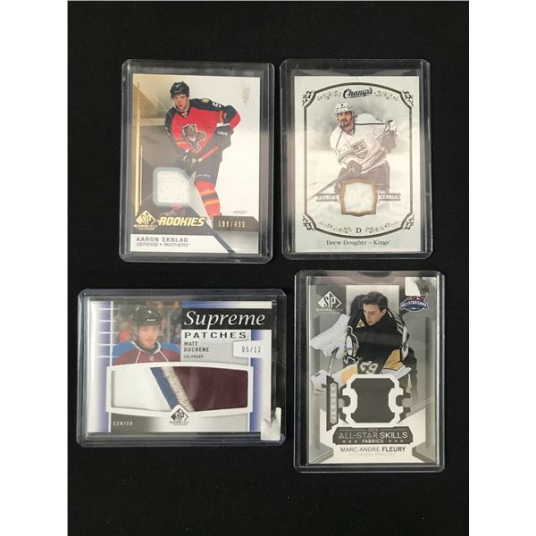 LOT OF 4 HOCKEY PATCH TRADING CARDS