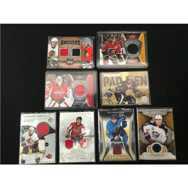 LOT OF 8 HOCKEY PATCH TRADING CARDS