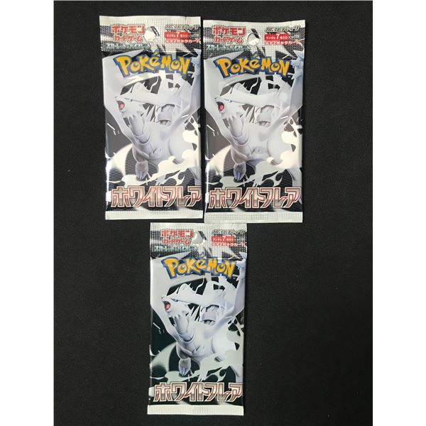 LOT OF 3 WHITE FLAIR POKEMON SEALED PACKS