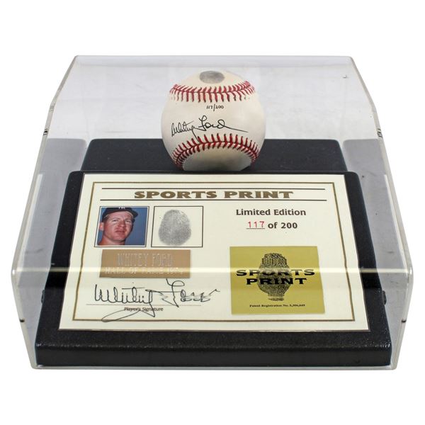 LTD EDITION BOB GIBSON SIGNED THUMBPRINT BASEBALL DISPLAY BECKETT LOA