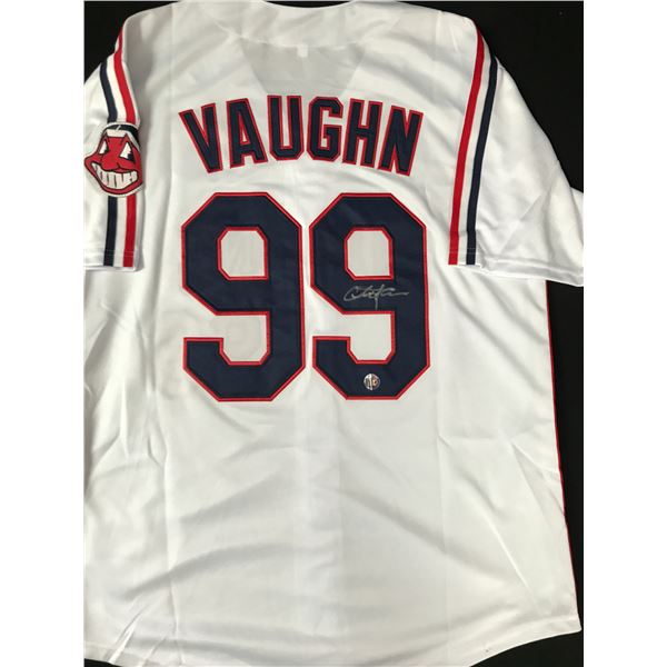 CHARLIE SHEEN SIGNED VAUGHN CLEVELAND INDIANS BASEBALL  JERSEY - KB COA
