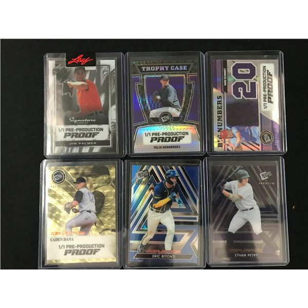 LOT OF 6 BASEBALL CARDS INCLUDING 4 1/1