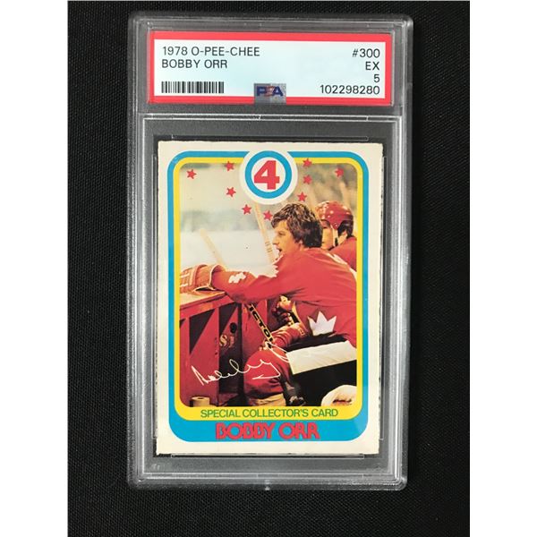 1978 O-PEE-CHEE NO.300 BOBBY ORR PSA GRADED 5